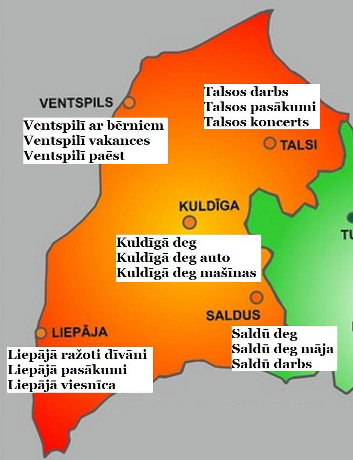 Kurzeme Autors: The Diāna Latvijas lielākās pilsētas un trīs pirmie rezultāti, ko par tām piedāvā «Google»