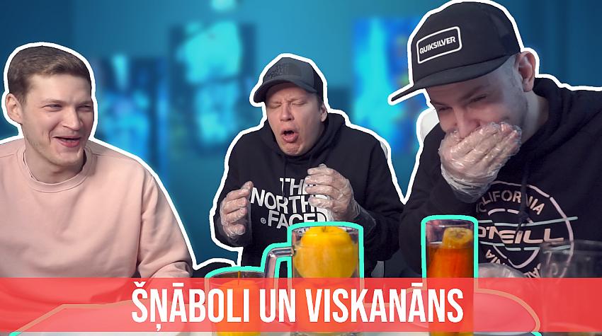 Šņāboli un bananiskijs. Pagaršojām augļus izmērcētus šņabī un viskijā.