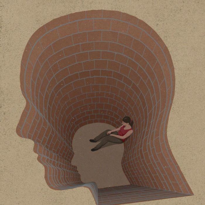 Mentālā veselība sociālās... Autors: Lestets 32 brutāli godīgas ilustrācijas, kas parāda mūsdienu sabiedrības problēmas