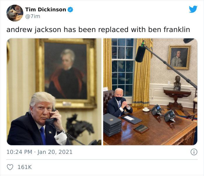 Endrū Džeksona portrets ir... Autors: Lestets Kā atšķiras Donalda Trampa un Džo Baidena Ovālais kabinets?