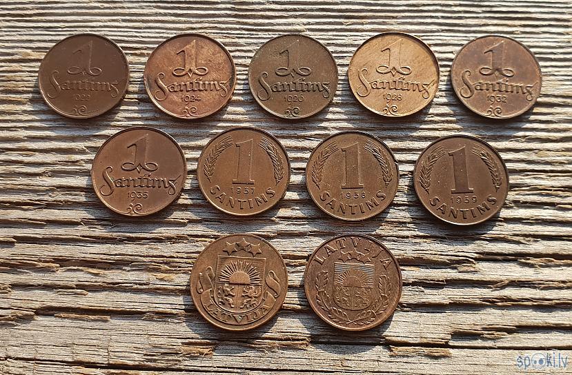 1 santīma monētas tika kaltas... Autors: pyrathe Visas 1. Latvijas Republikas monētas