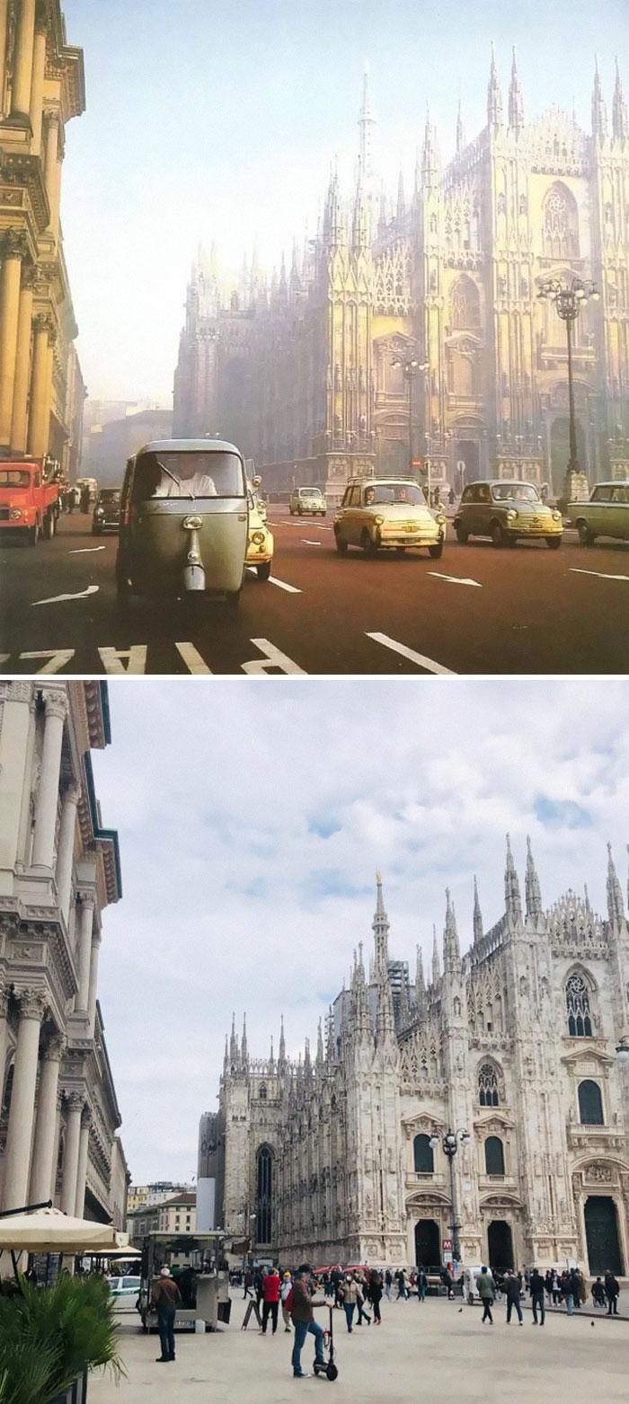 Milāna Itālija 1950tie vs... Autors: Lestets Toreiz un tagad: kā laika gaitā ir mainījušās dažādas vietas?