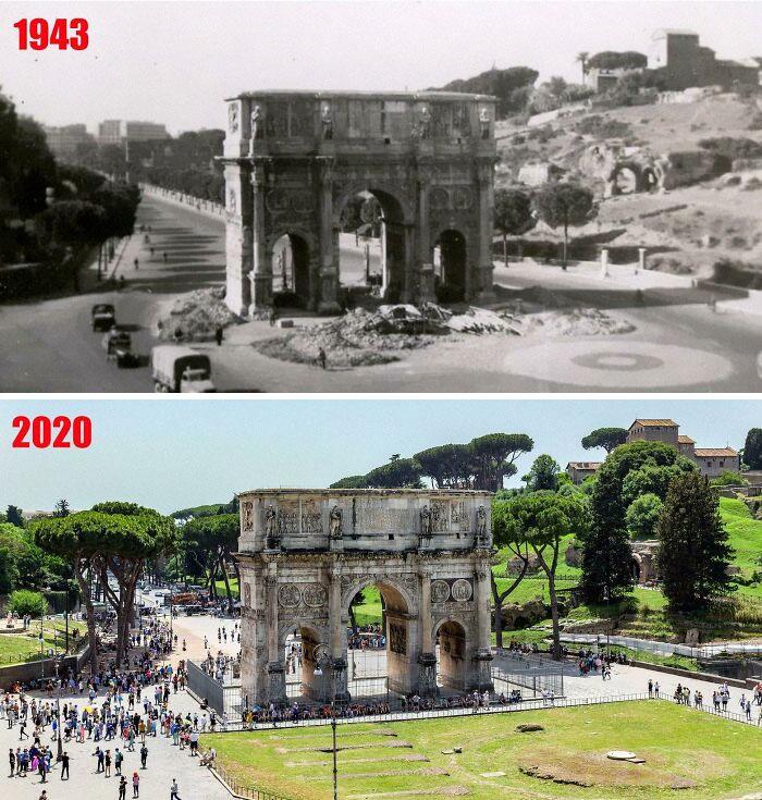 Konstantīna arka Romā Itālija Autors: Lestets Toreiz un tagad: kā laika gaitā ir mainījušās dažādas vietas?