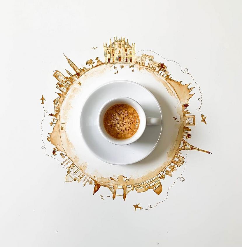  Autors: Zibenzellis69 Kad izlieta kafija pārvēršas par mākslas darbu (22 bildes)