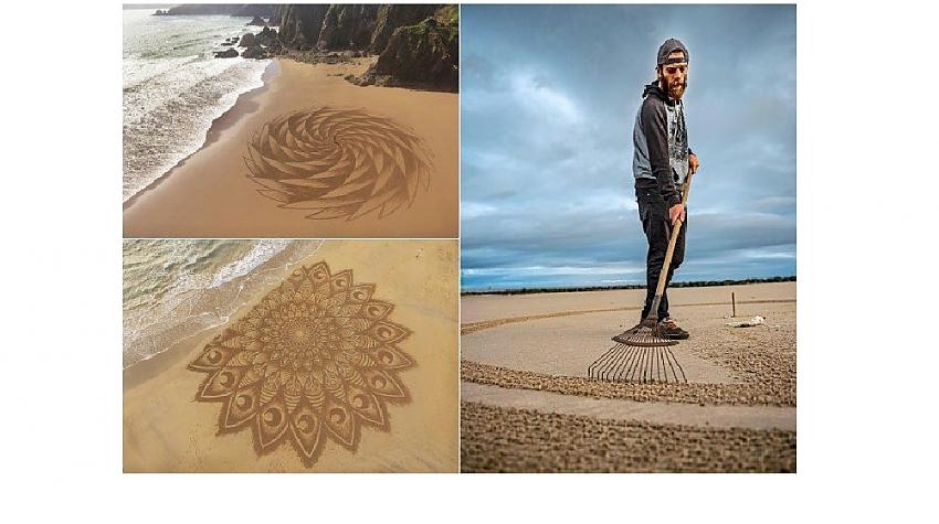 Mākslinieks pludmalē rada pārsteidzošu, bet īslaicīgu mākslu (25 bildes)