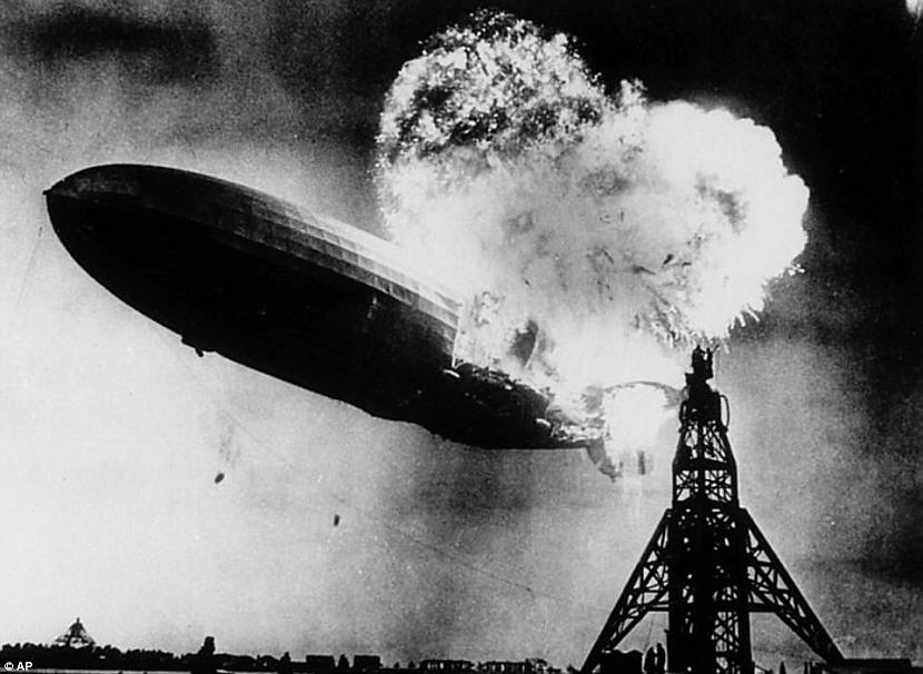 Sprādziens astes daļā pēc kura... Autors: Zibenzellis69 Pusdienas uz Hindenburg klāja: retas fotogrāfijas no bēdīgi slavenā dirižabļa