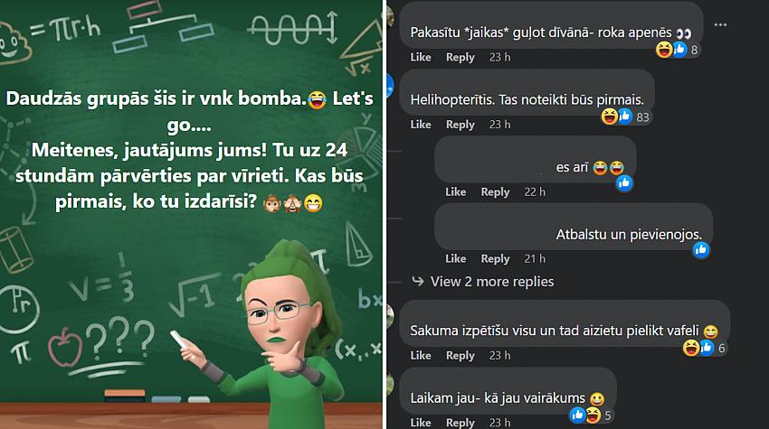 Rēcīgi no «Atsaucīgo māmiņu foruma»: Ko tu darītu, ja 24 stundas būtu vīrietis?