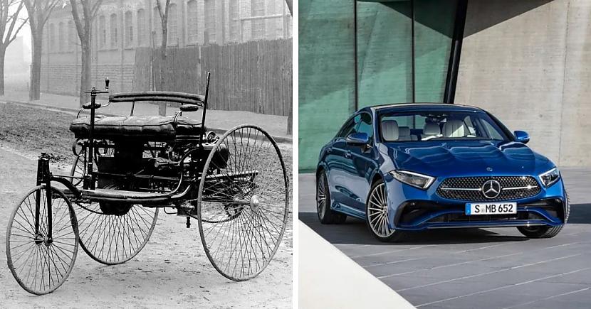 Benz PatentMotorwagen 1885 un... Autors: Zibenzellis69 Kā izskatījās pirmās pasaules slaveno zīmolu automašīnas (toreiz un tagad)