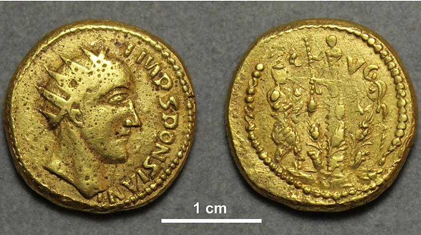 Zelta monēta pierāda, ka “viltus” Romas imperators bija īsts