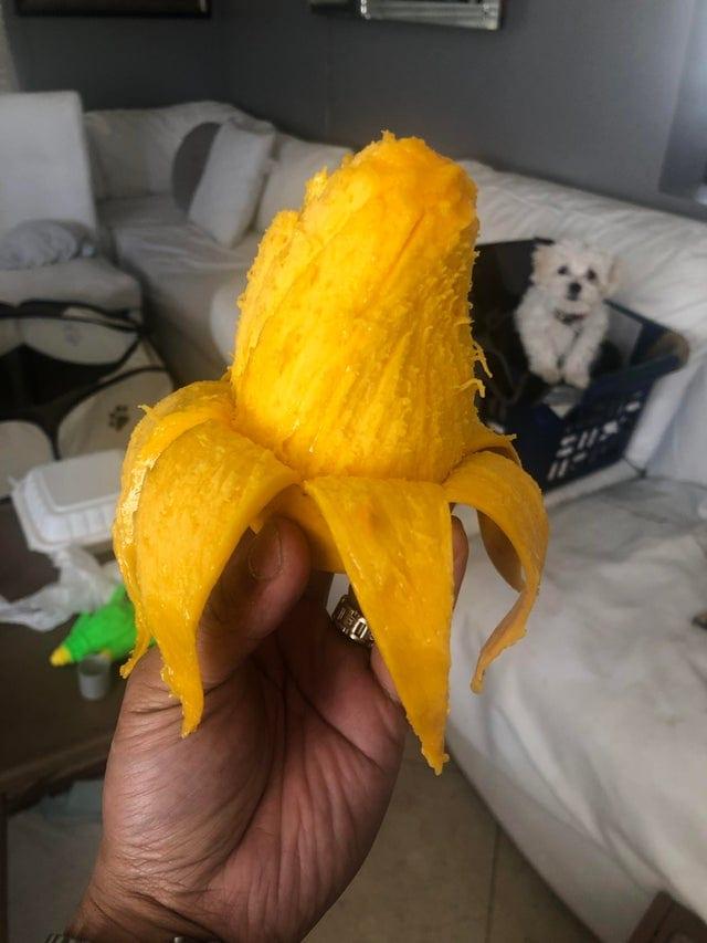 Nomizots mango izskatās pēc... Autors: Zibenzellis69 17 augļi, ogas un citi ēdieni, kas bez mizas izskatās ļoti atšķirīgi