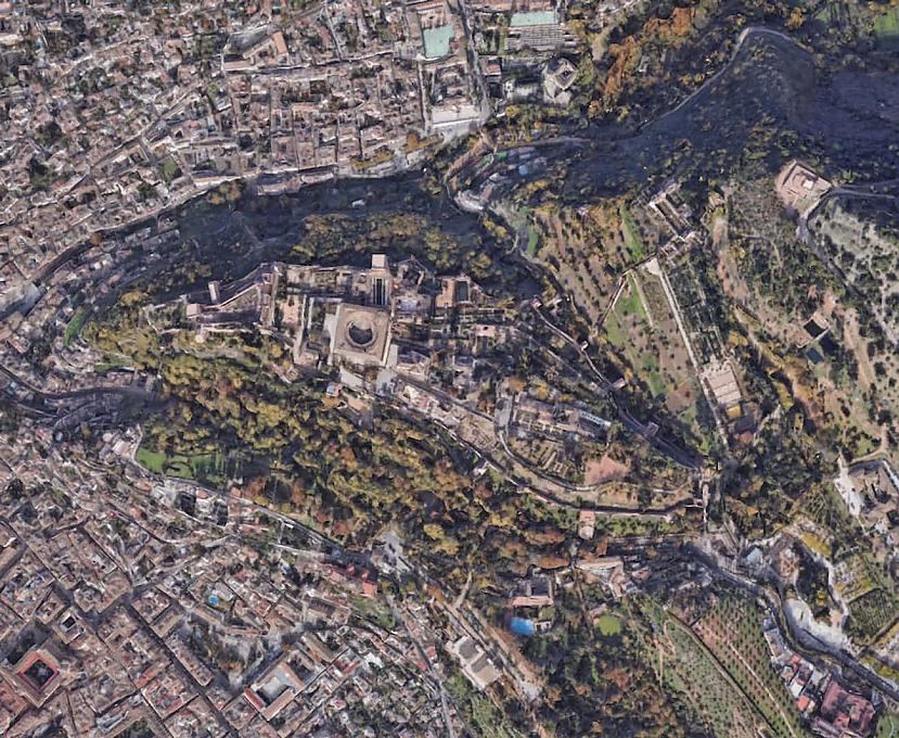 Alhambra SpānijaAlhambras pils... Autors: Lestets FOTO ⟩ Kā no putna lidojuma izskatās 18 pasaulē slavenas pilis?