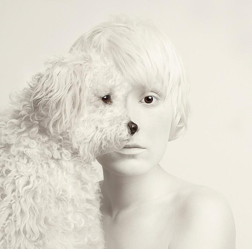 Baltais pūdelis Autors: Zibenzellis69 Fotogrāfe Flora Borsi savus portretus apvieno ar dzīvnieku portretiem