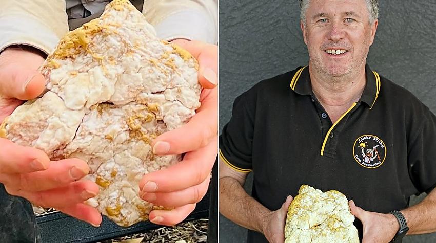 Kāds vīrs Austrālijā nejauši atrod 160000$ vērtu zelta gabalu
