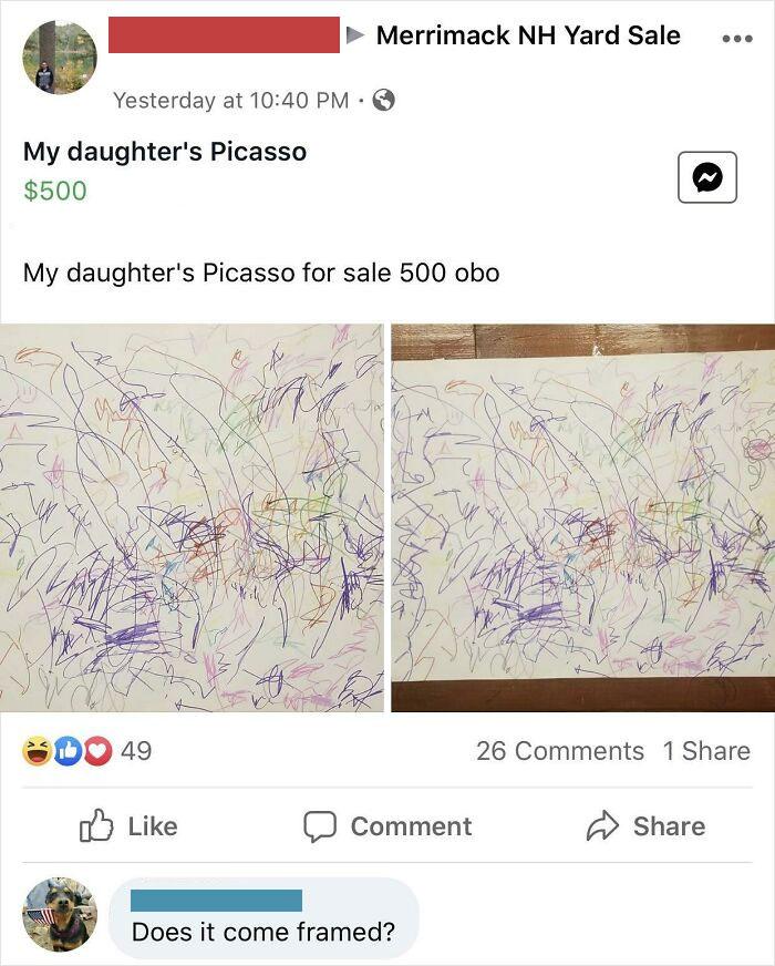 Meitas Pikaso stila mākslas... Autors: The Diāna 16 brīnumi no Facebook Marketplace dzīlēm