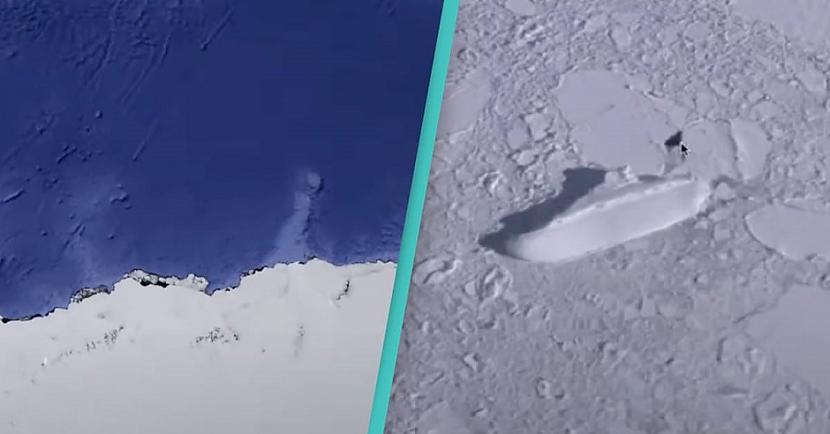 Ir gandrīz neiespējami to visu... Autors: Lestets VIDEO ⟩ Pie Antarktīdas kāds ir pamanījis vairāk nekā 120 m garu ledus kuģi