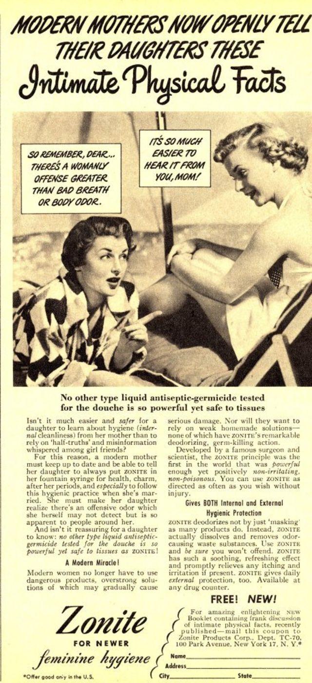  Autors: Zibenzellis69 Interesantas un jautras senlaicīgas sieviešu higiēnas reklāmas no 20. gs. sākuma