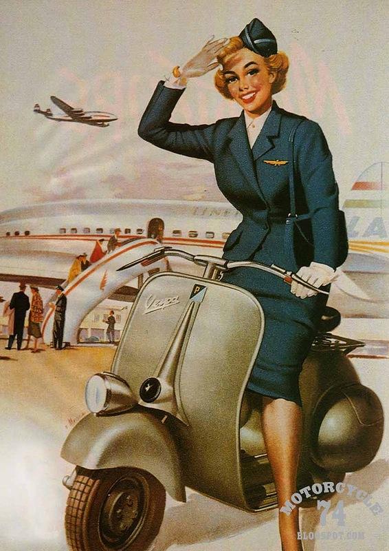 1944 gadā Piaggio inženieri... Autors: Zibenzellis69 Vespa: vecākās reklāmas un slavenību šarms uz šiem klasiskajiem motorolleriem